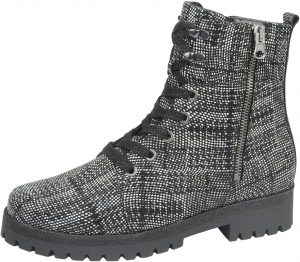 Waldlaufer 338813 Hanako Black white zip/lace boot   Sizes - 6.5 only.   Price - £89 NOW £49  