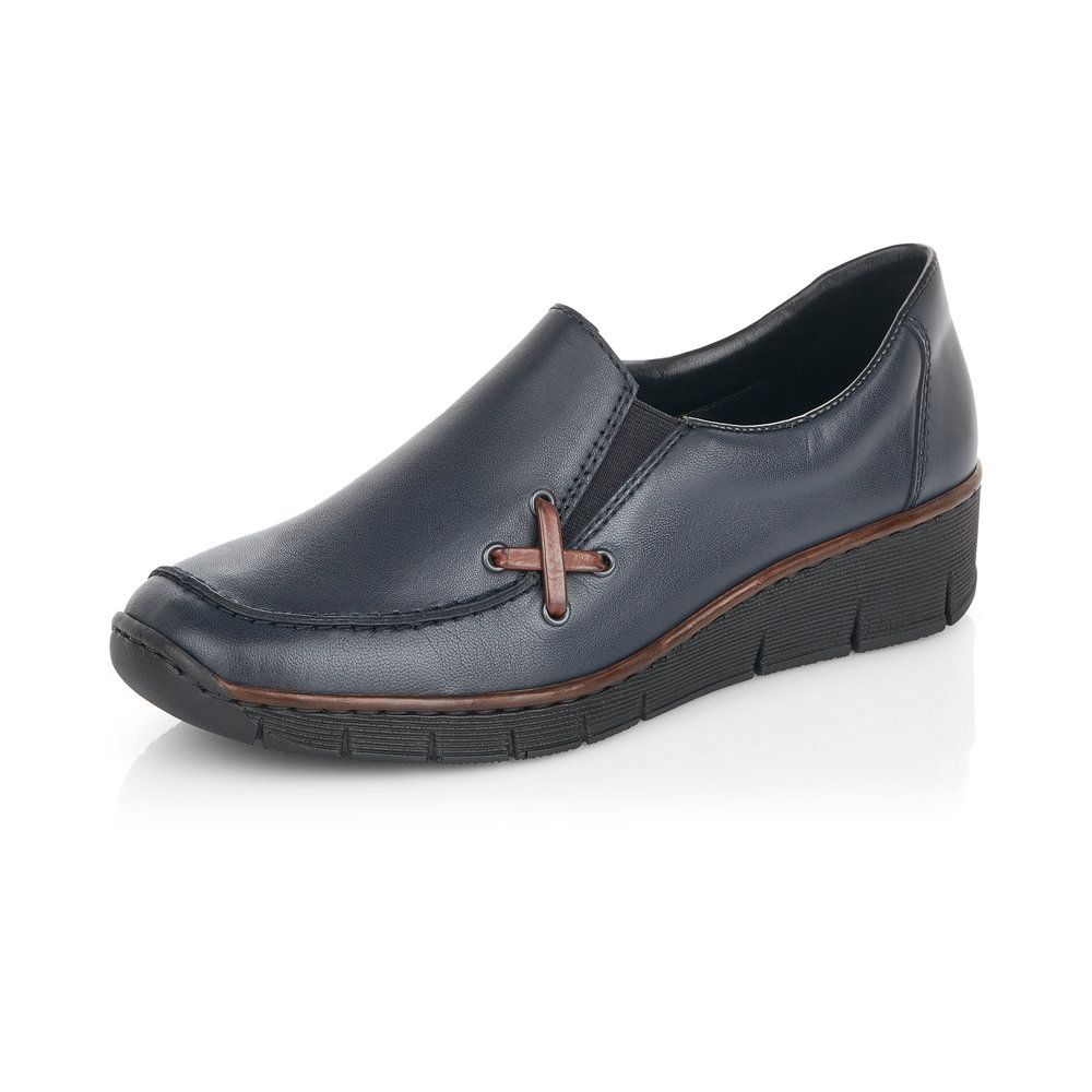 Rieker 53783-14 Blue slip-on shoe   Sizes - Sold Out.   Price - £57  
