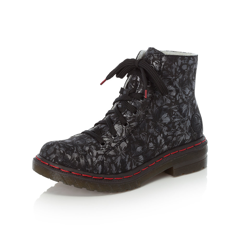 Rieker 76229-90 Black silver zip/lace boot   Sizes - 37 and 40.   Price - £62