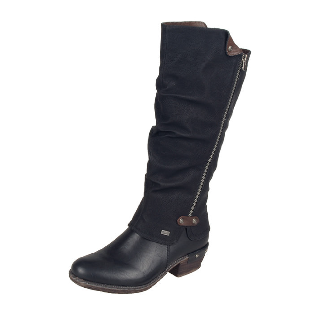 Rieker 93655-00 Black long Tex zip boot   Sizes - 38 only.  Price - £77 