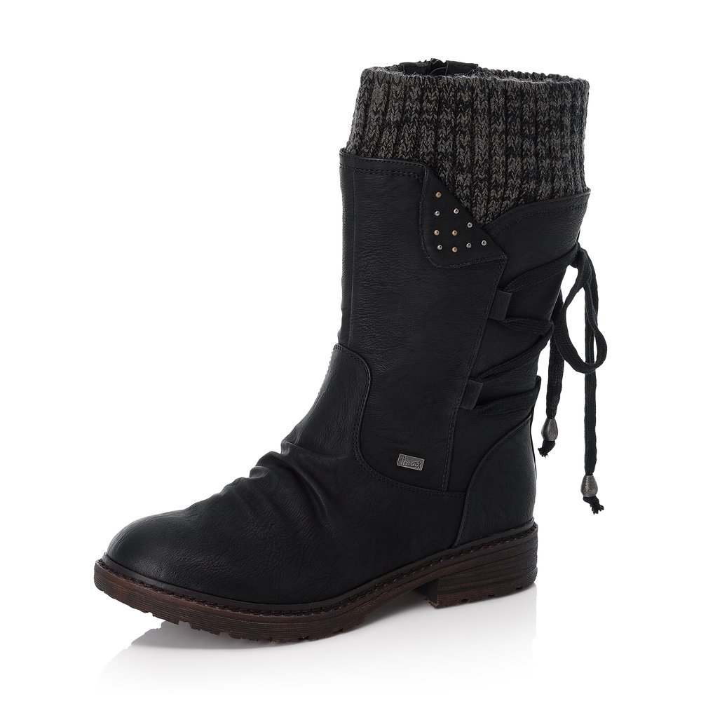Rieker 94773-00 Black mid zip boot   Sizes - 42 only.  Price - £75