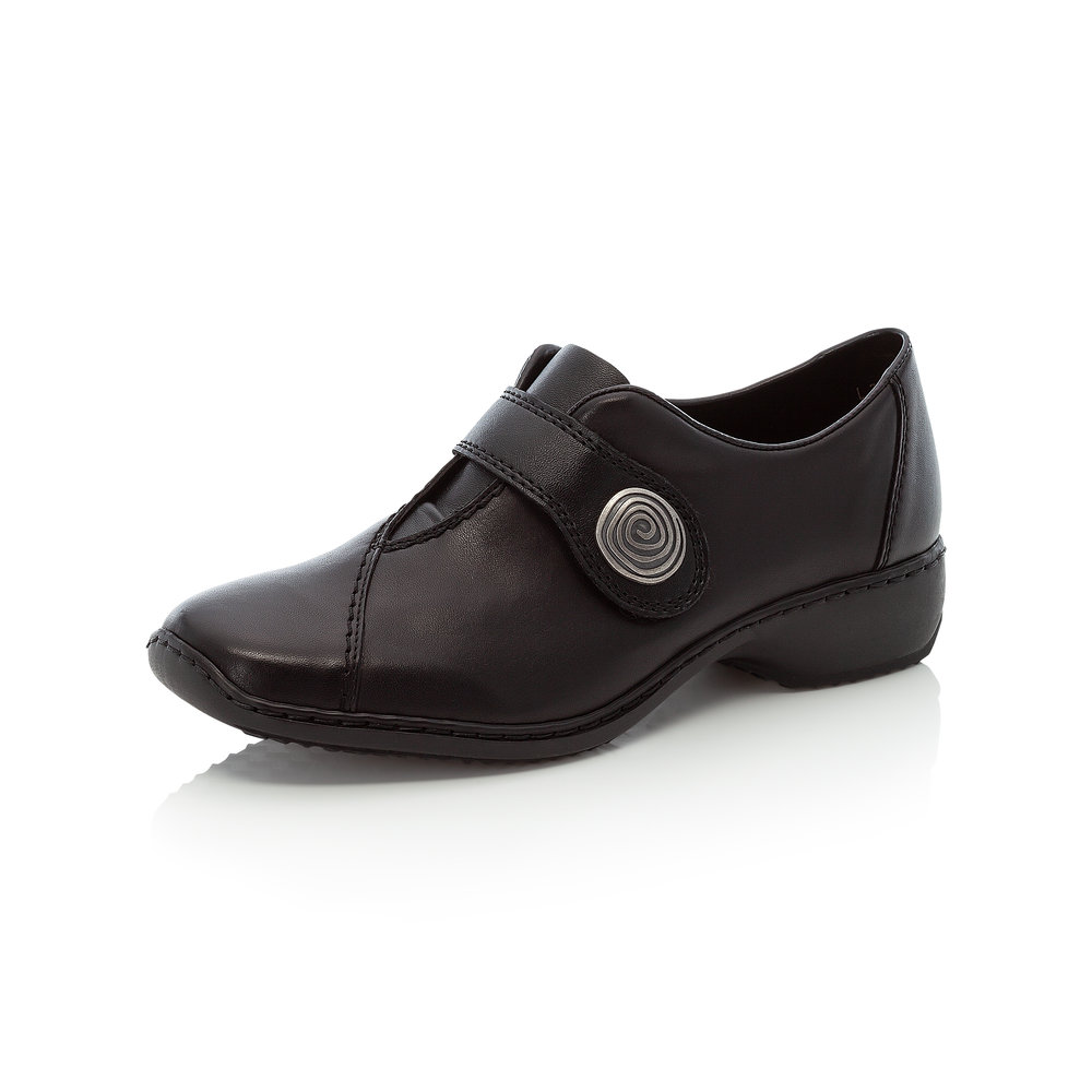 Rieker L3870-02 Black strap shoe   Sizes - 38 and 41 only.   Price - £57