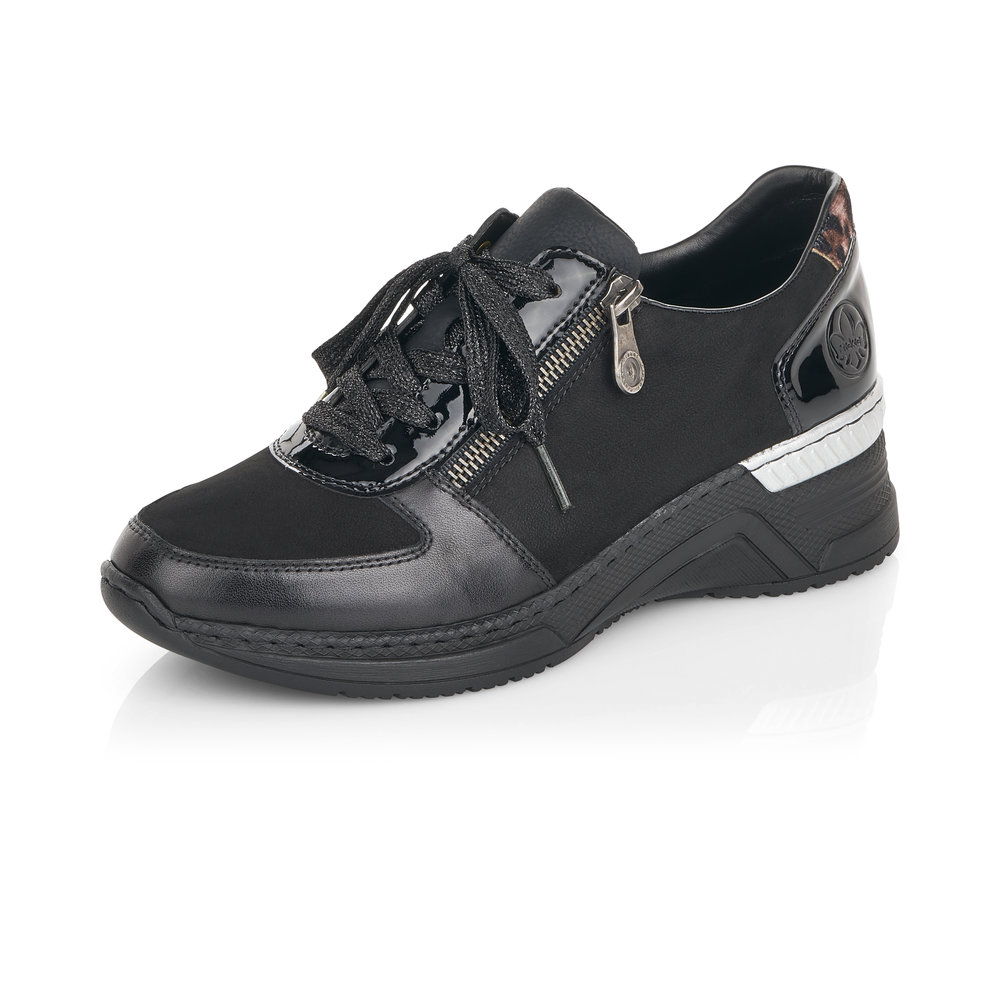 Rieker N4311-00 Black lace/zip shoe   Sizes - 38 to 41   Price - £65