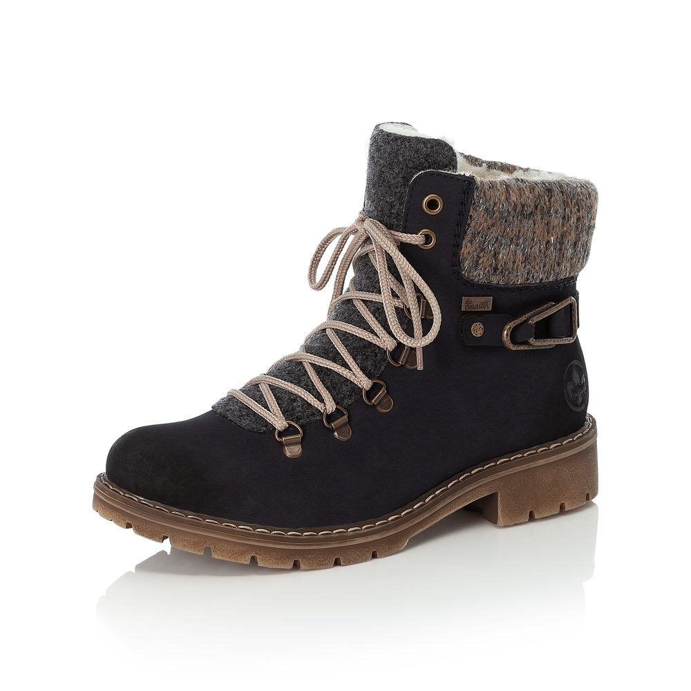 Rieker Y9131-14 Navy Tex zip/lace boot Size - 37 only  Price - £72