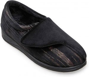 Padders Hug 424N1005 Black multi velcro slipper  Sizes - Sold Out.   Price - £33