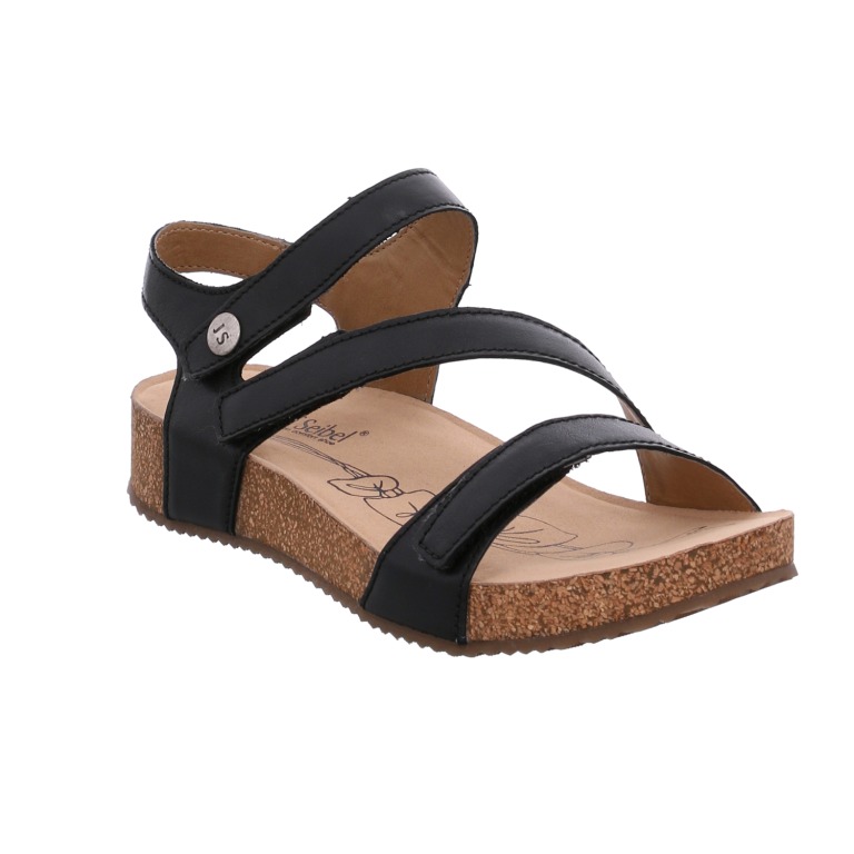 Josef Seibel Tonga 25 black 3 strap sandal Sizes - 40 only.  Price - £ 79