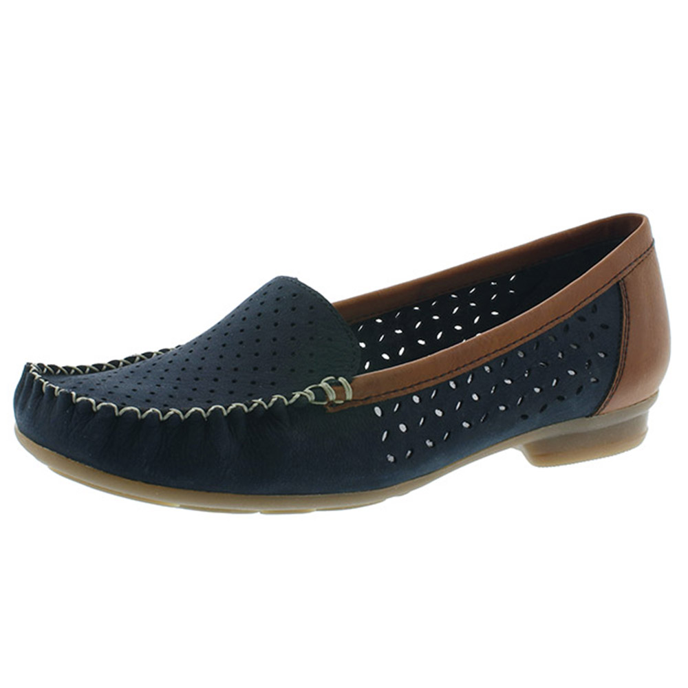 Rieker 40086-14 navy tan moccasin shoe Sizes - 37, 40 and 41. Price - £55 