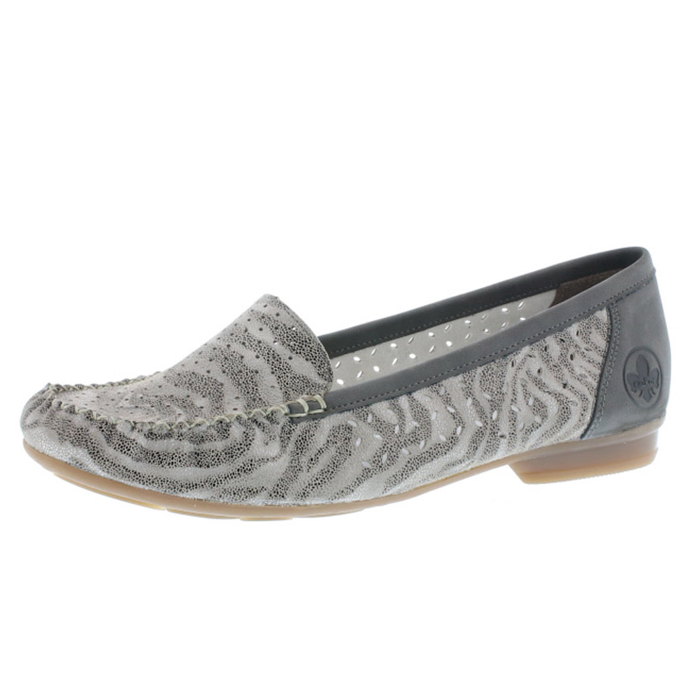Rieker 40086-42 grey stripe moccasin Sizes - 36, 37, 38 and 41. Price - £55 