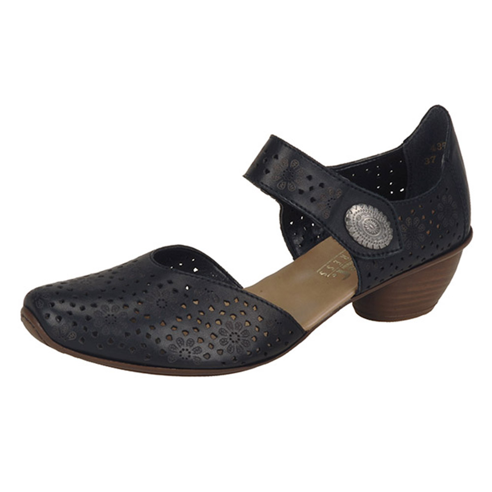Rieker 43711-00 black strap heel shoe Sizes - 37, 38, 40 and 42. Price - £57