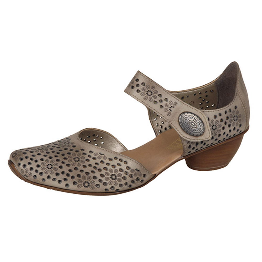 Rieker 43711-62 pale grey strap heel shoe Sizes - 37 to 41 Price - £57