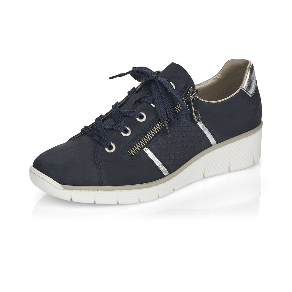 Rieker 53711-14 Navy zip lace shoe Sizes - 37 to 41 Price - £65