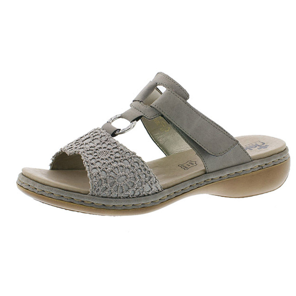 Rieker 65943-42 silver grey twin strap mule Sizes - Sold Out.  Price - £57 