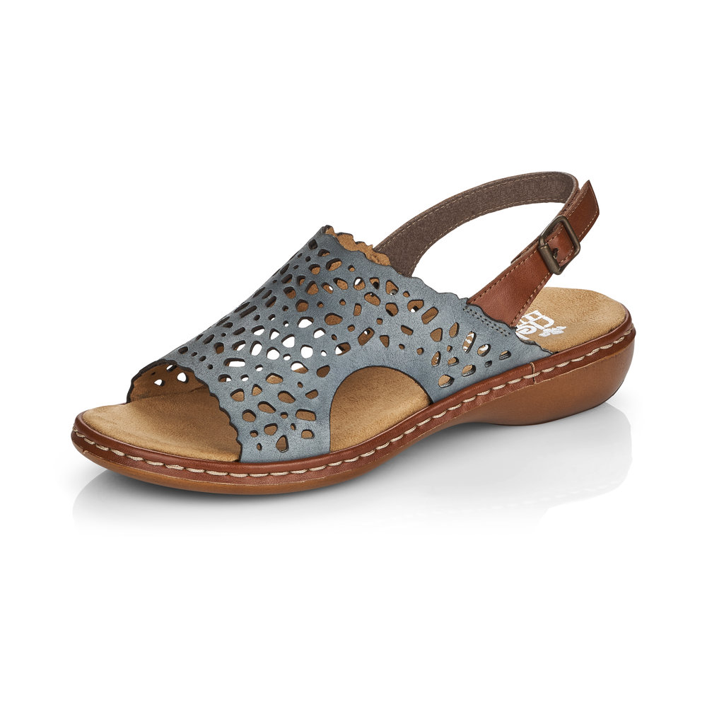 Rieker 65966-12 Blue Tan sandal Sizes - 37 to 41 Price - £55 