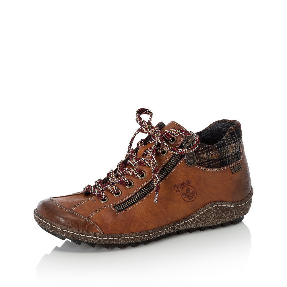 Rieker L7516-24 Tan Tex zip lace boot  Sizes - Sold Out.  Price - £72