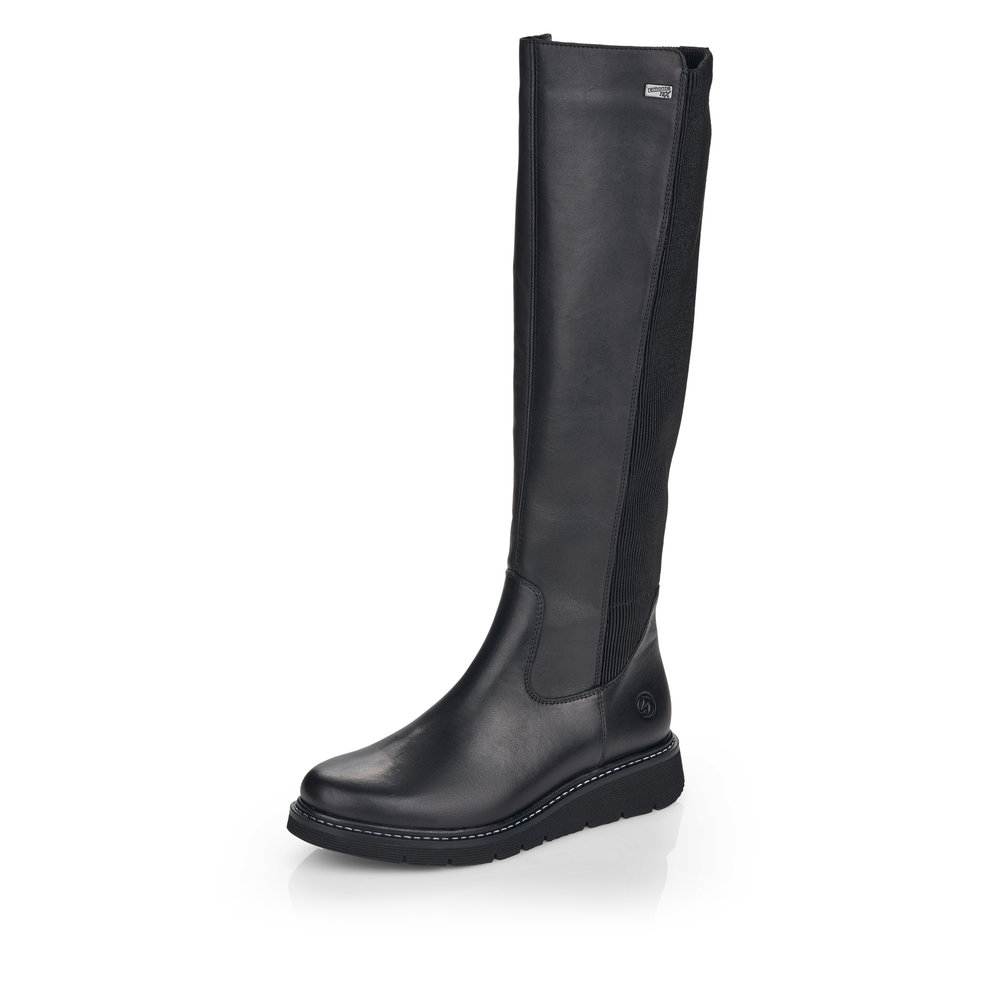 Remonte D3975-01 Black Tall Tex Leather zip boot Sizes - 38 only .  Price - £99 