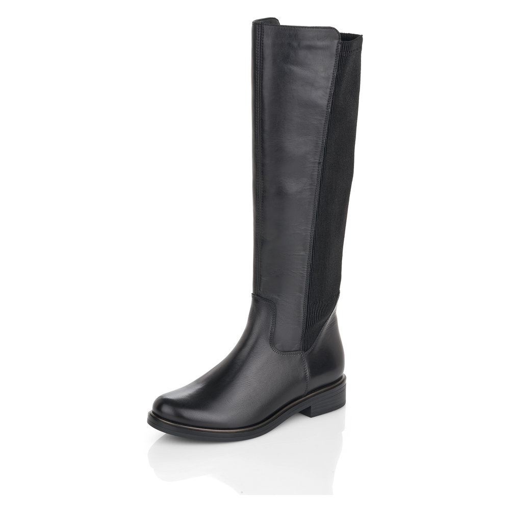 Remonte D8371-01 Black Tall Leather zip boot Sizes - 37 and 40 only.  Price - £89
