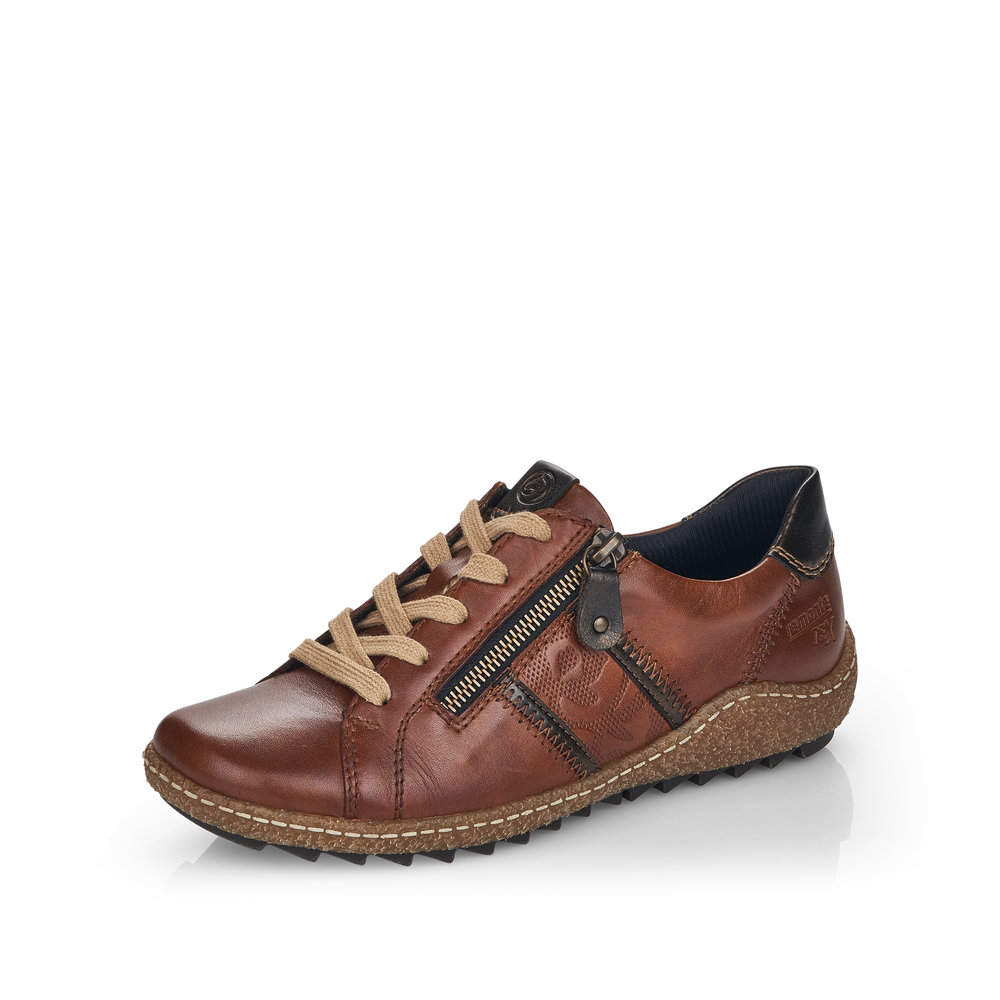 Remonte R4706-22 Chestnut Leather Tex zip lace shoe Sizes - 38 and 40 only.  Price - £77 NOW £69