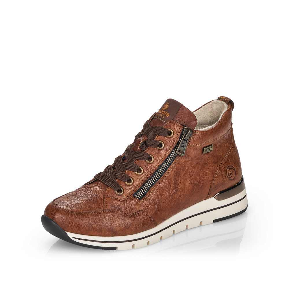 Remonte R6770-22 Tan Tex zip lace boot Sizes - 40 only. Price - £79 NOW £69.