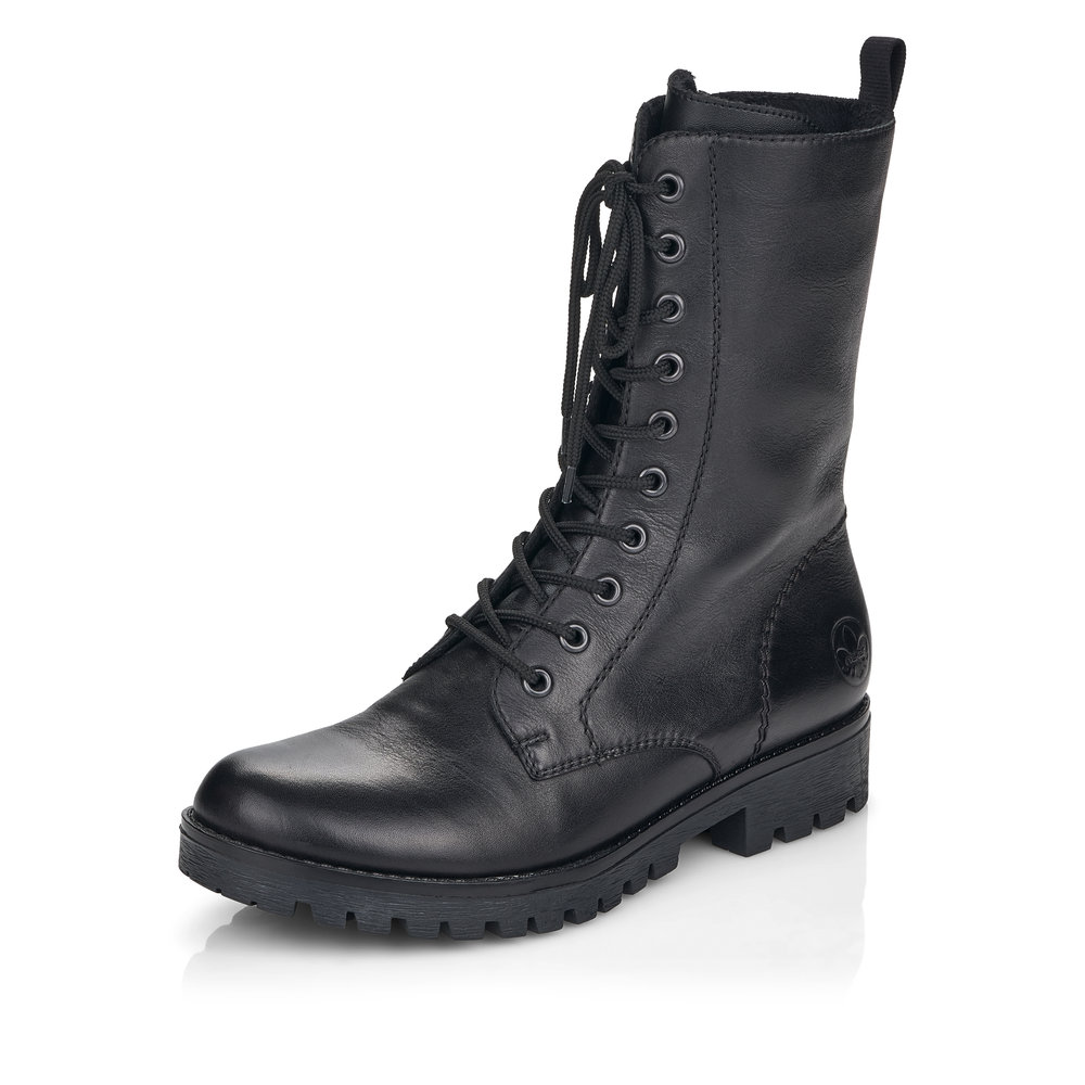 Rieker 78544-00 Black Leather zip lace boot   Sizes - 37 only.   Price - £85 NOW £65