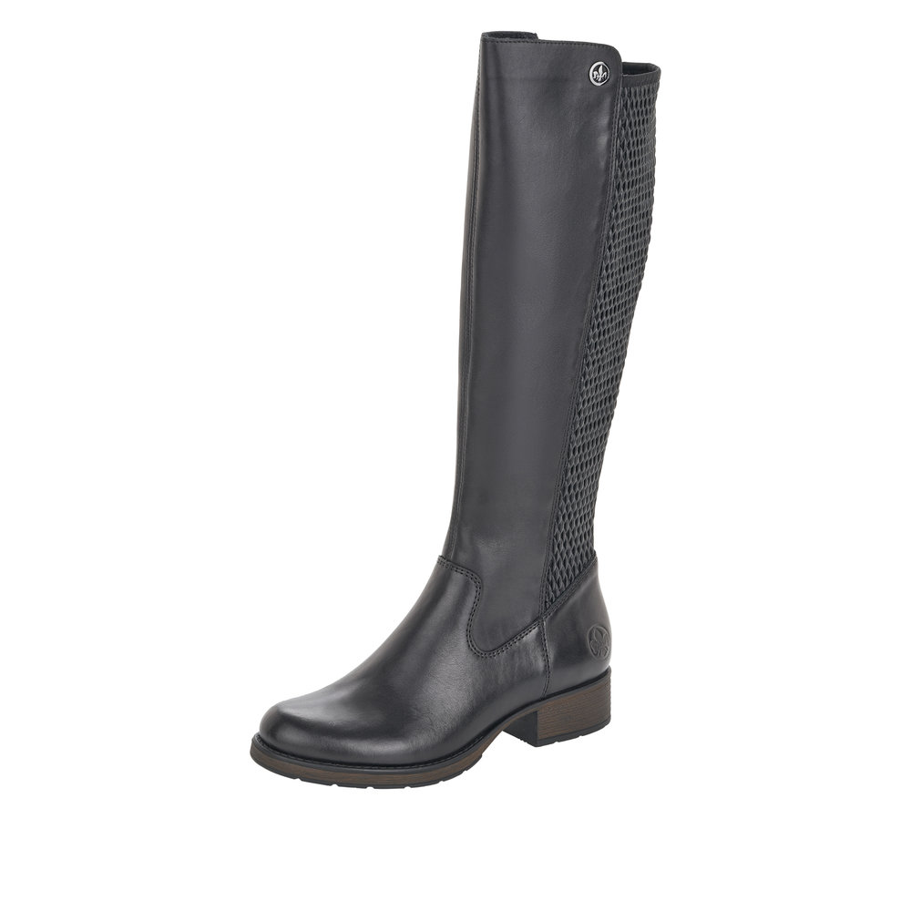 Rieker Z9591-00 Black Tall zip boot  Sizes - 37 to 42.   Price - £97