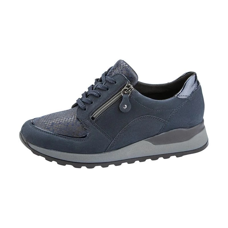 Waldlaufer H64007 Hiroko Soft Navy zip lace shoe   Sizes - 4 to 7.   Price - £79 NOW £69
