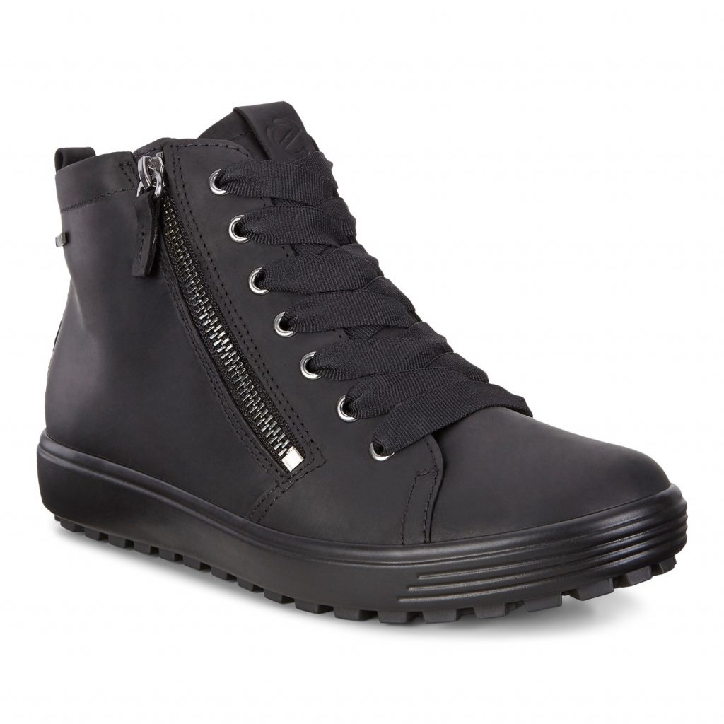Ecco 450163 Soft 7 Tred Black GoreTex lace zip boot Sizes - Sold Out.  Price - £140 