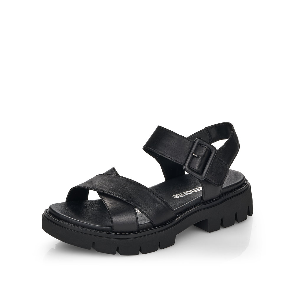 Remonte D7950-00 Black chunky sandal Sizes - 39 only. Price - £67 NOW £59