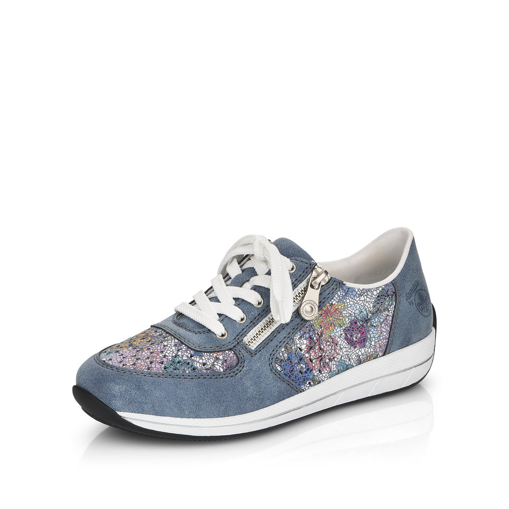 Rieker N1113-12 Blue multi zip lace shoe Sizes -36, 38, 40 and 41. Price - £65 NOW £59