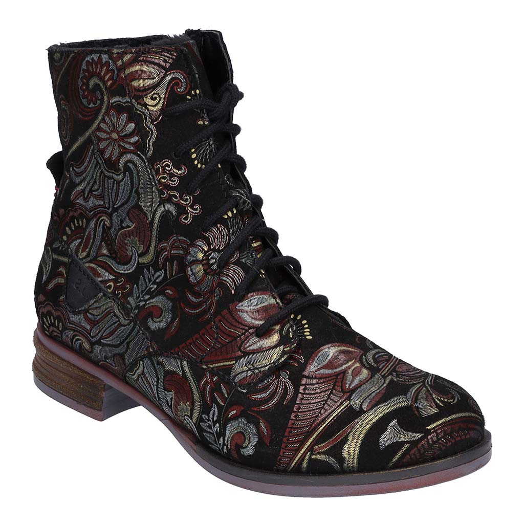 Josef Seibel Sanja 01 Black multi zip lace boot  Sizes - 37 to 42. Price - £110 