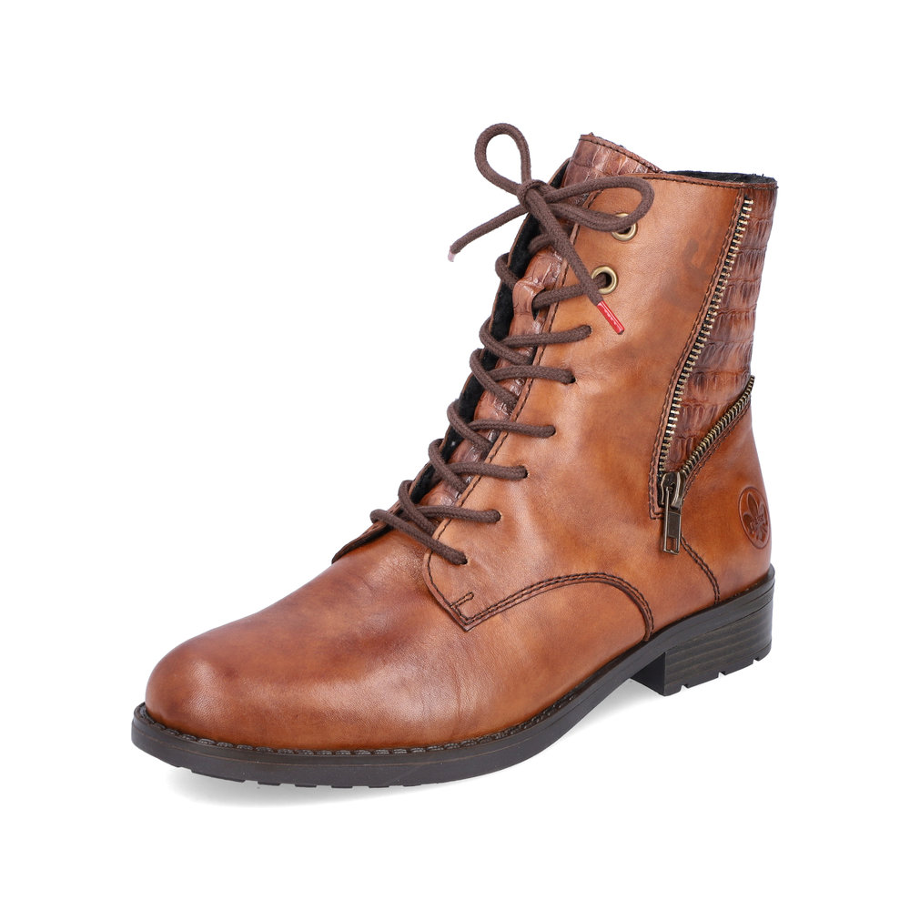 Rieker 70610-25 Brandy lace zip boot Sizes - 38 to 41. Price - £82 NOW £59