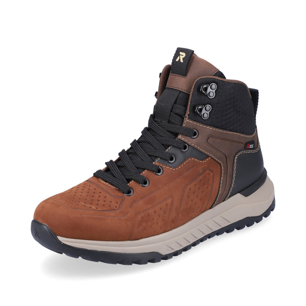 Rieker Mens U0161-22 Brown black Tex lace boot Sizes - 42 to 45. Price - £97 NOW £69