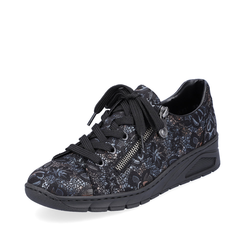 Rieker N3302-90 Black multi zip lace shoe Sizes - 37 to 41. Price - £59 NOW £49