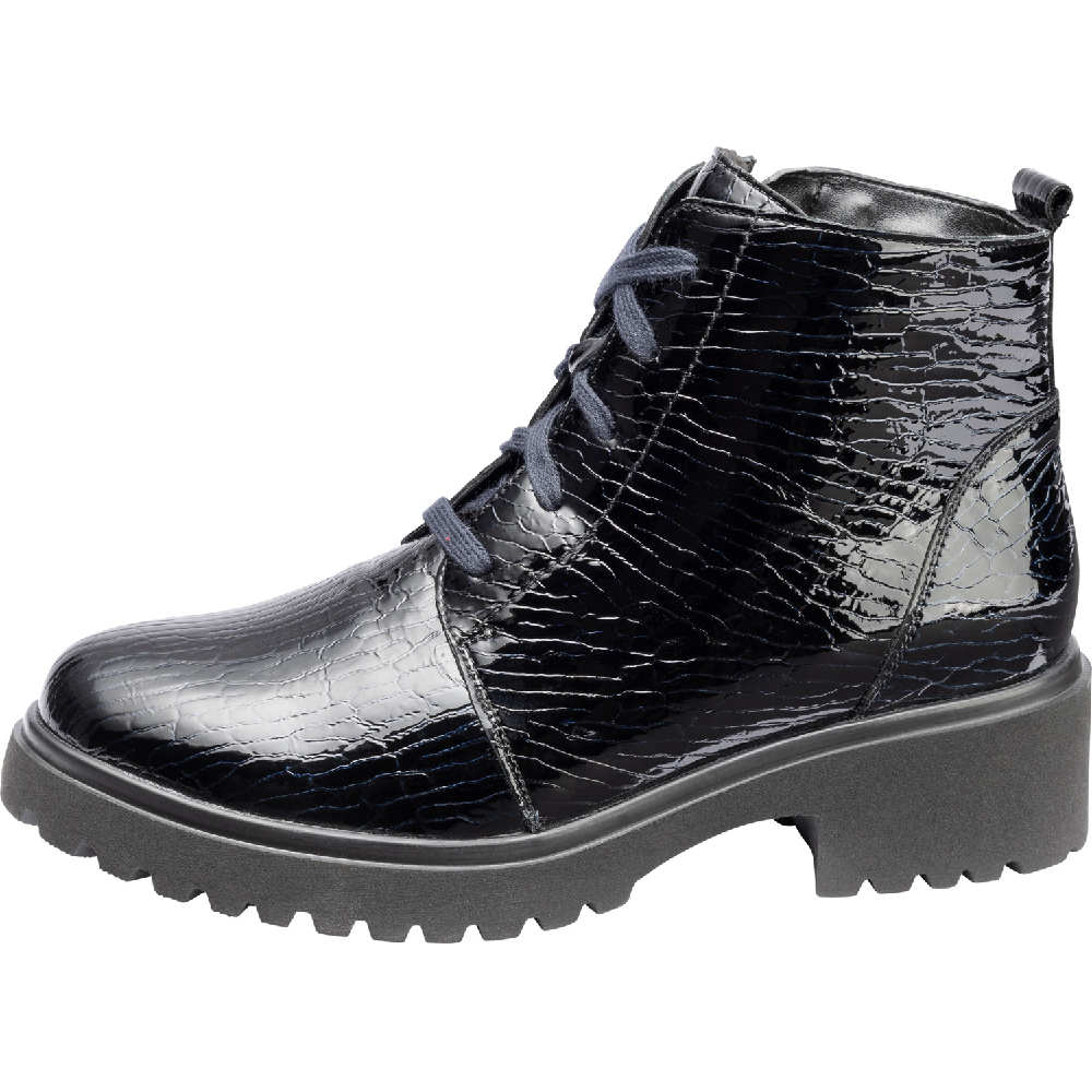 Waldlaufer 716807 H Luise Navy patent zip/ lace boot   Sizes - 4.5 to 7. Price - £105 