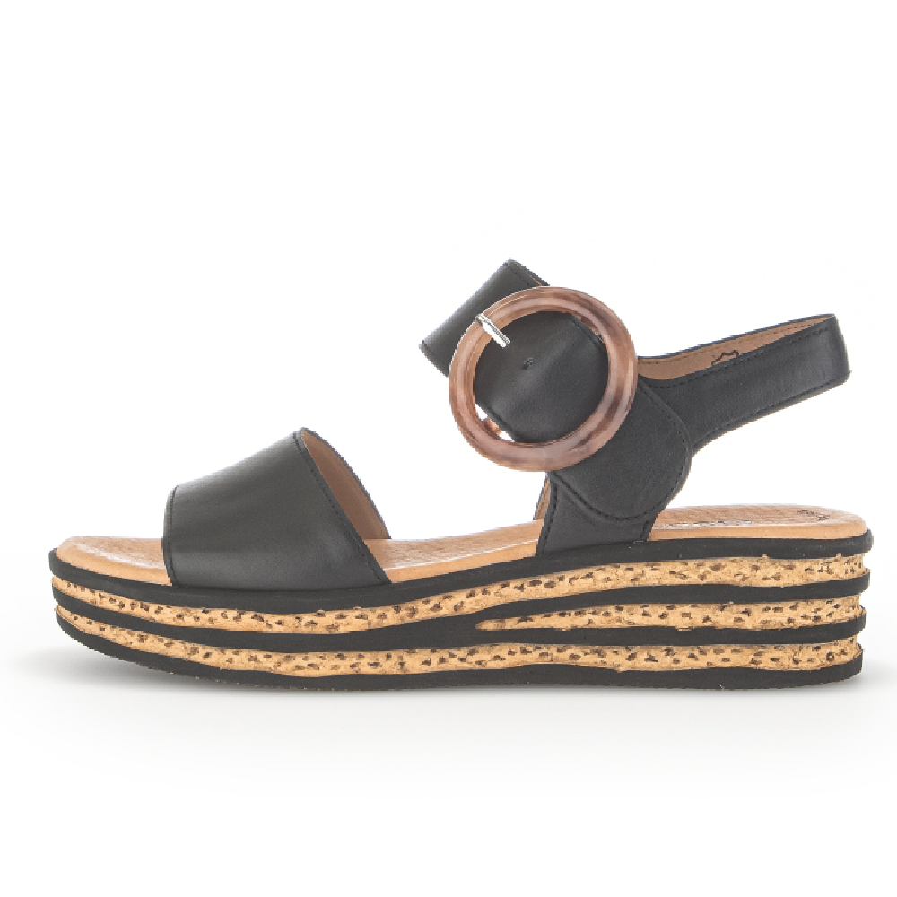 Gabor 24.550.27 Andre black sandal Sizes - 5 Only. Price - £85 NOW £65