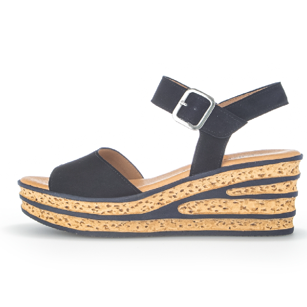 Gabor 24.651.16 Twirl Atlantic suede wedge sandal Sizes - 4.5 Only. Price - £85 NOW £65