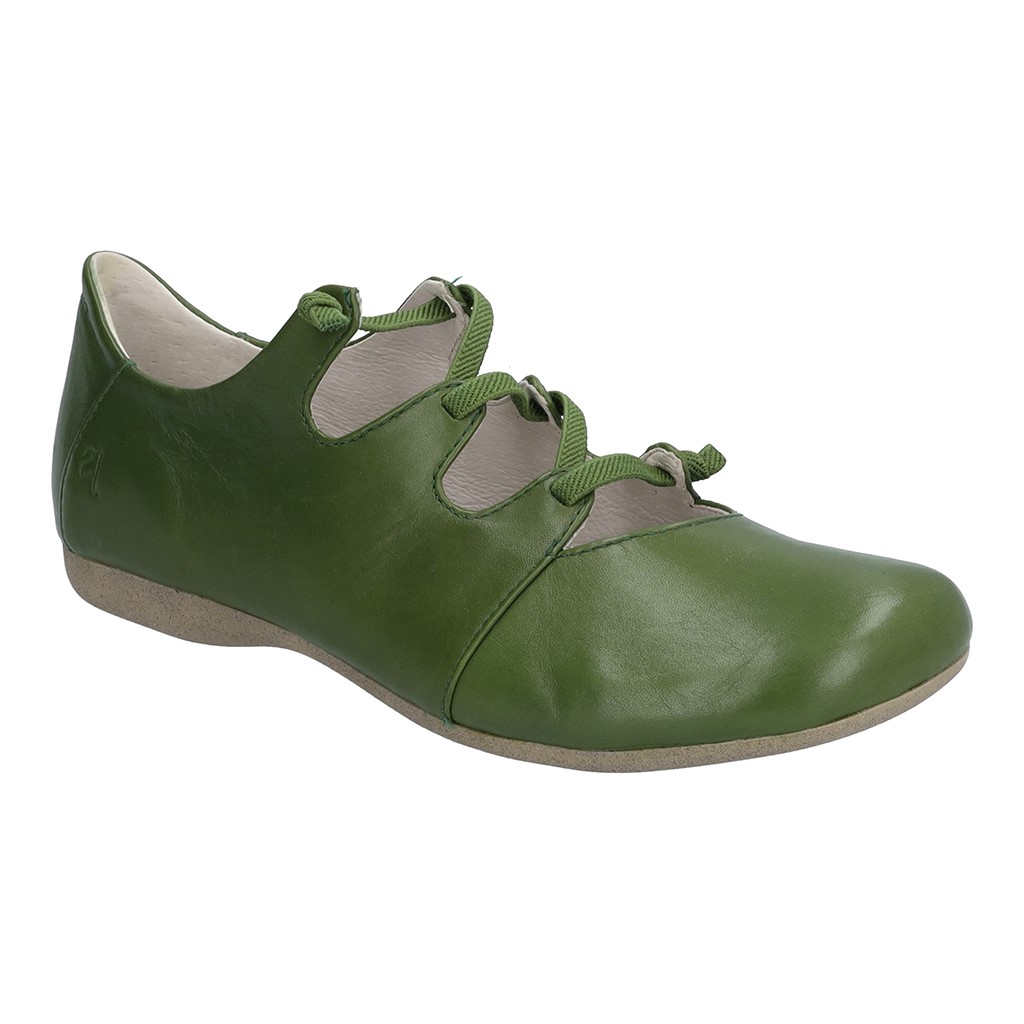 Josef Seibel Fiona 04 India green elastic lace shoe Sizes - 37 to 41. Price - £89 NOW £69