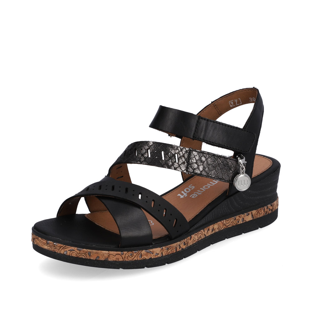 Remonte D3064-01 black strap wedge sandal Sizes - 37 and 40. Price - £75 NOW £59