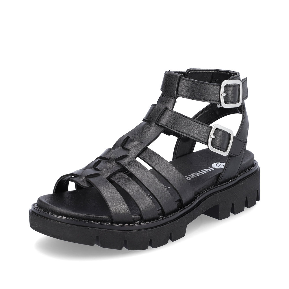 Remonte D7956-00 black gladiator sandal Sizes - 40 Only. Price - £79 NOW £65