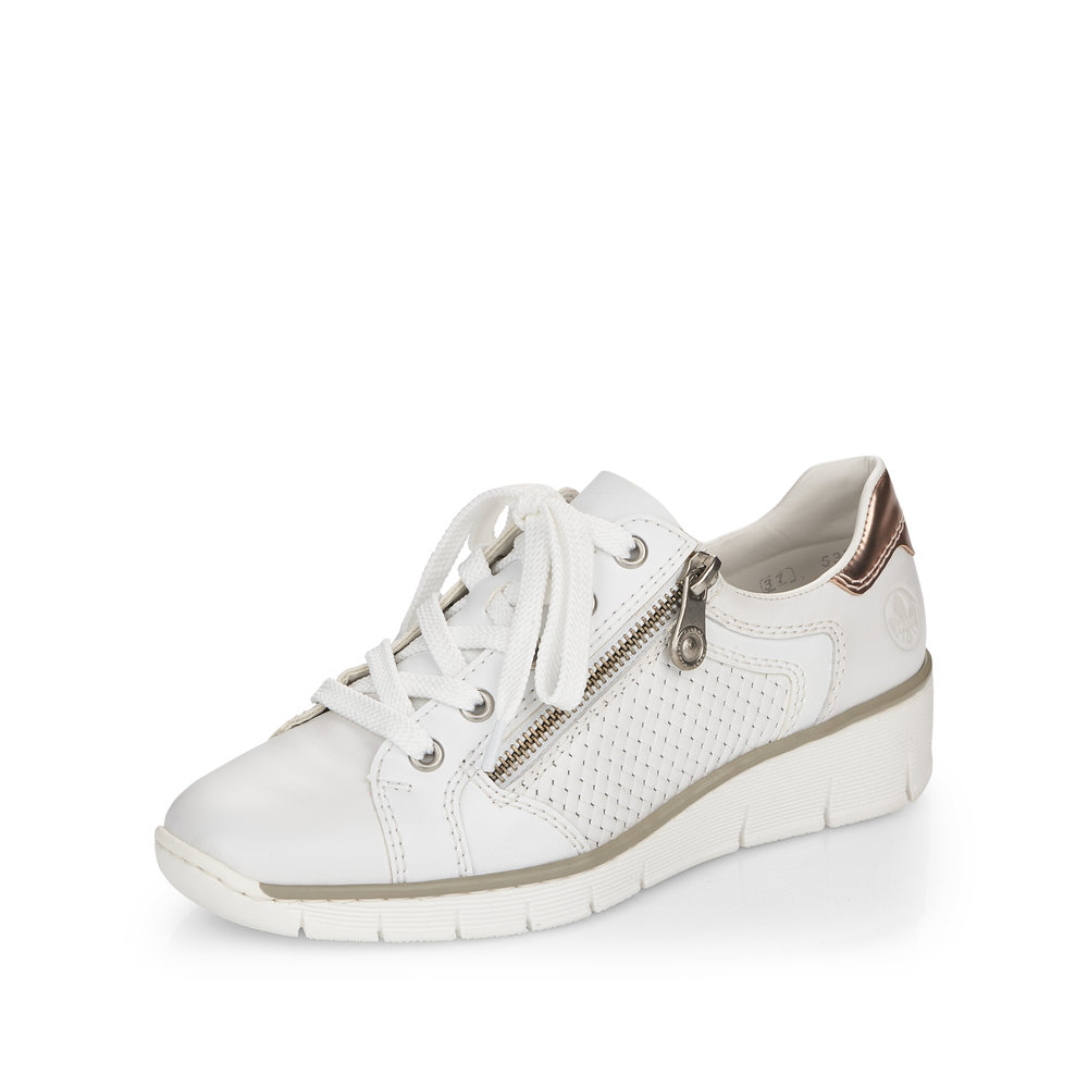 Rieker 53703-80 White zip lace wedge shoe Sizes - 37 to 40. Price - £72 NOW £59