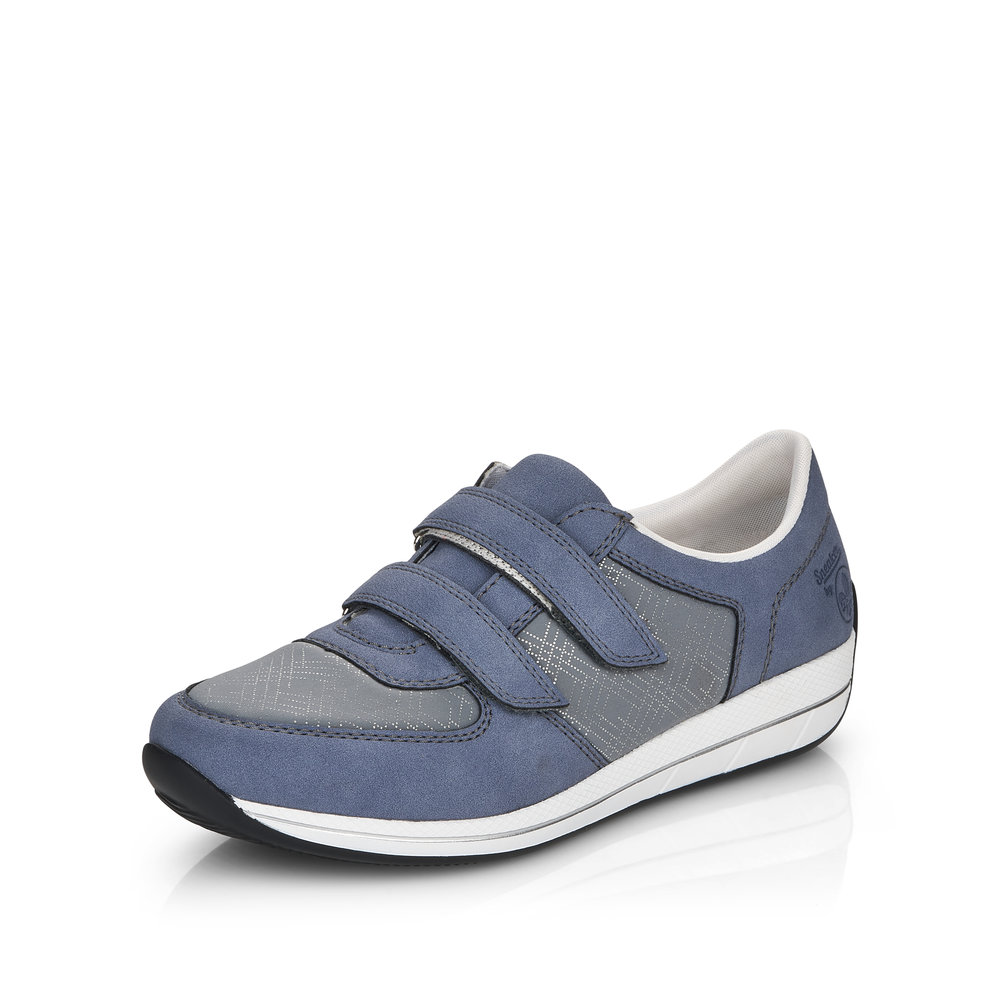 Rieker N1168-14 Jeans blue velcro strap shoe Sizes - 40 and 41 only. Price - £69 NOW £59