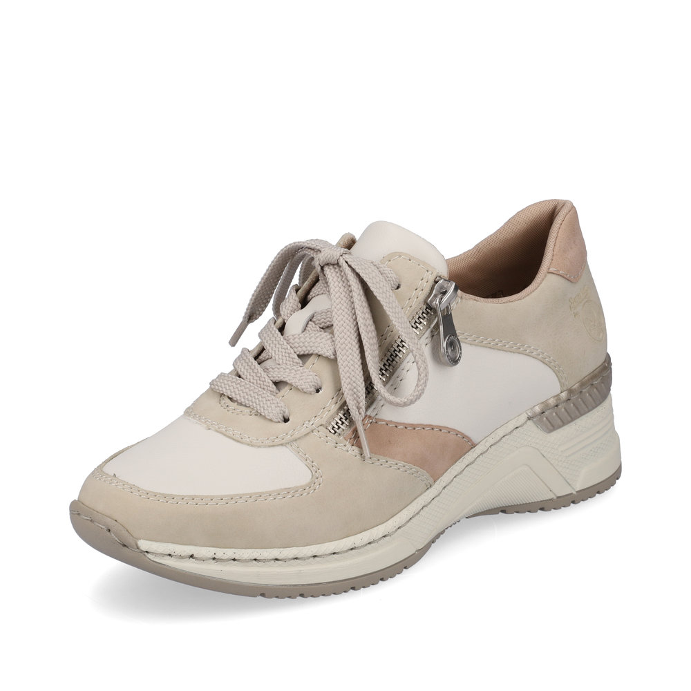 Rieker N4307-60 Beige multi zip lace shoe Sizes - 38, 40 and 41. Price - £75 NOW £59