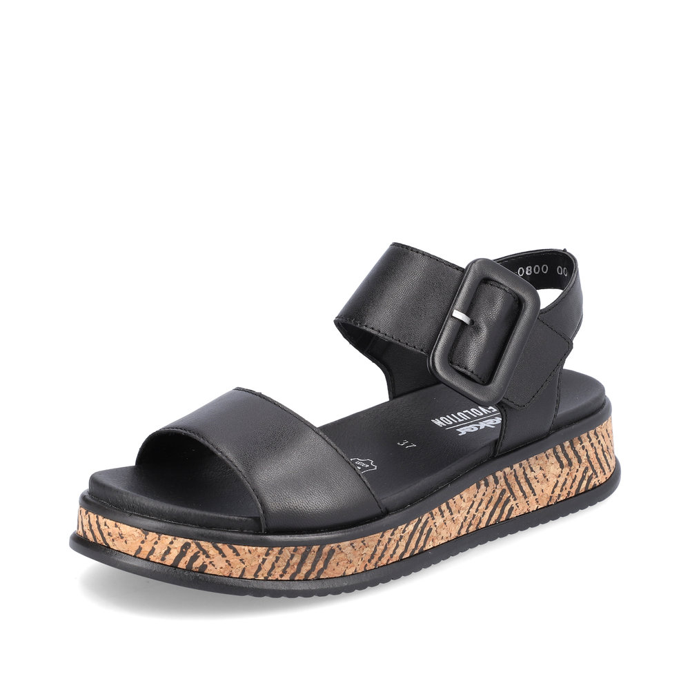 Rieker W0800-00 Black strap sandal Sizes - 40 only. Price - £72 NOW £59