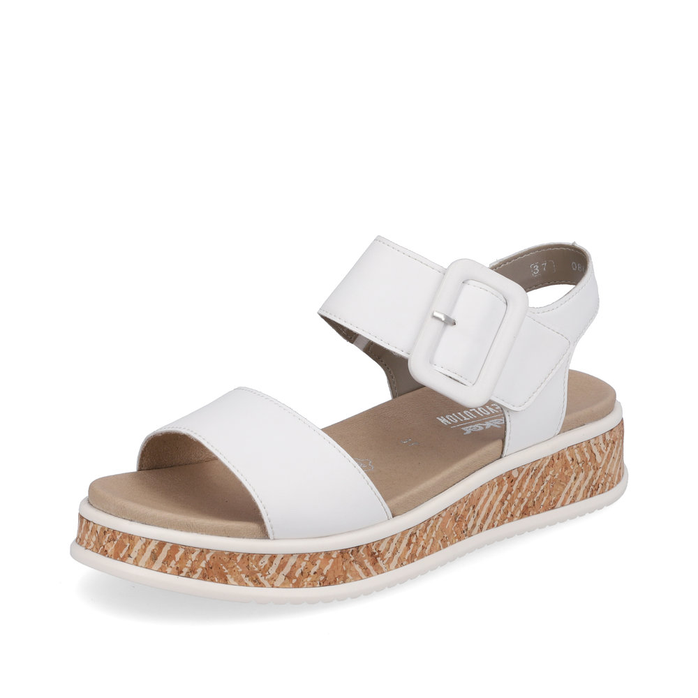Rieker W0800-80 White strap sandal Sizes - 38 and 40 only. Price - £72 NOW £59