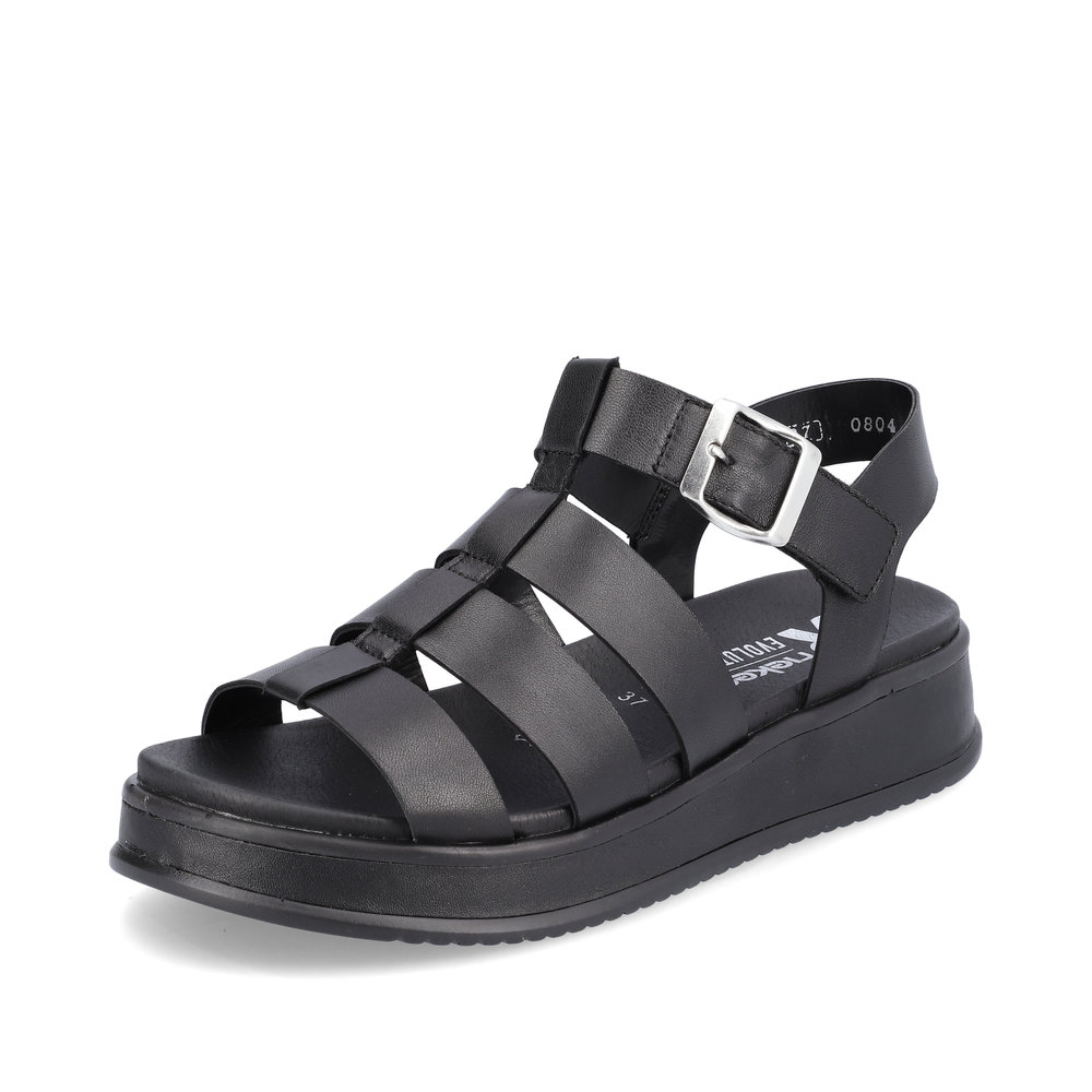 Rieker W0804-00 Black strap sandal Sizes - 39, 40 and 41. Price - £72 NOW £59