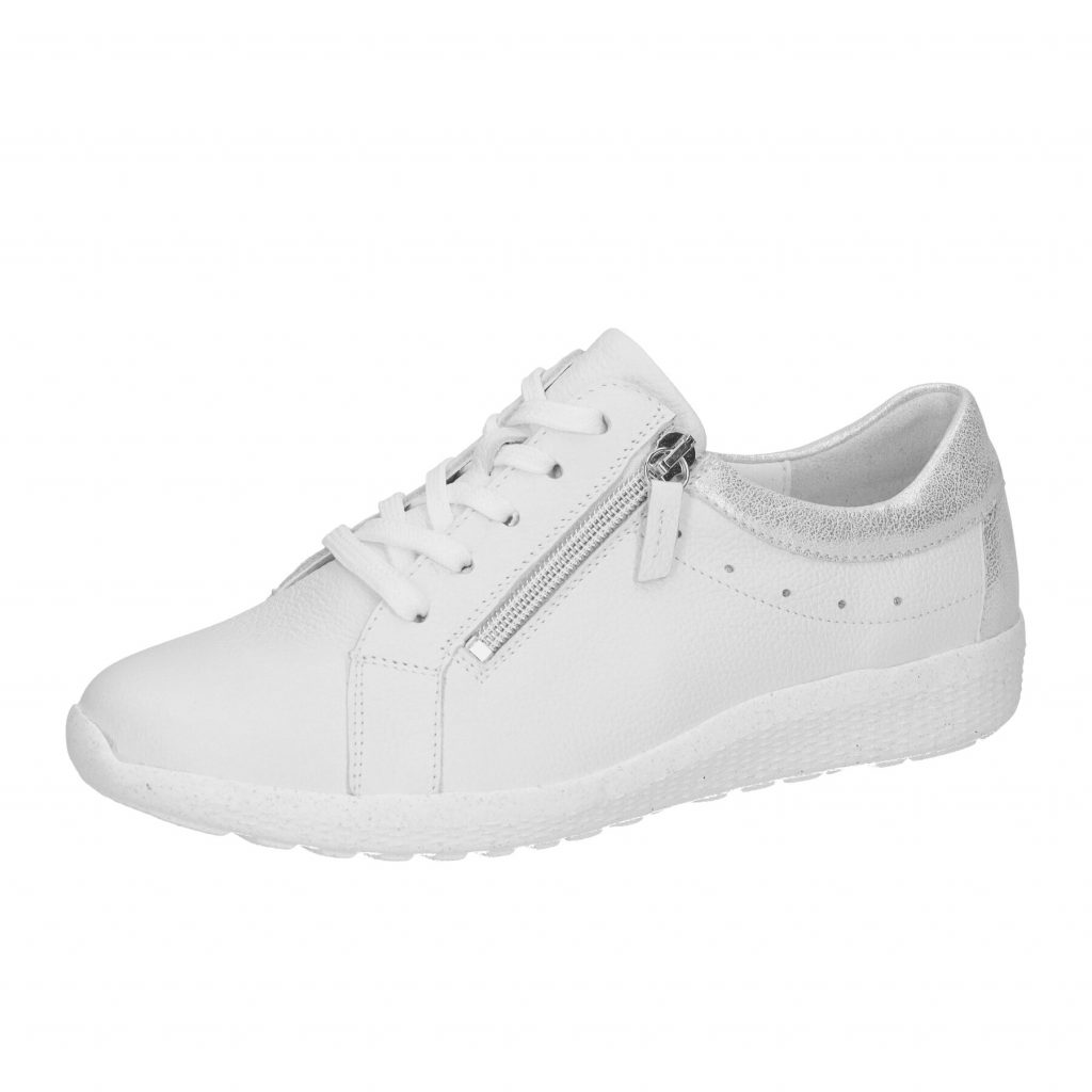 Waldlaufer 634001 K- Ira White silver zip lace shoe Sizes - Sold Out. Price - £99