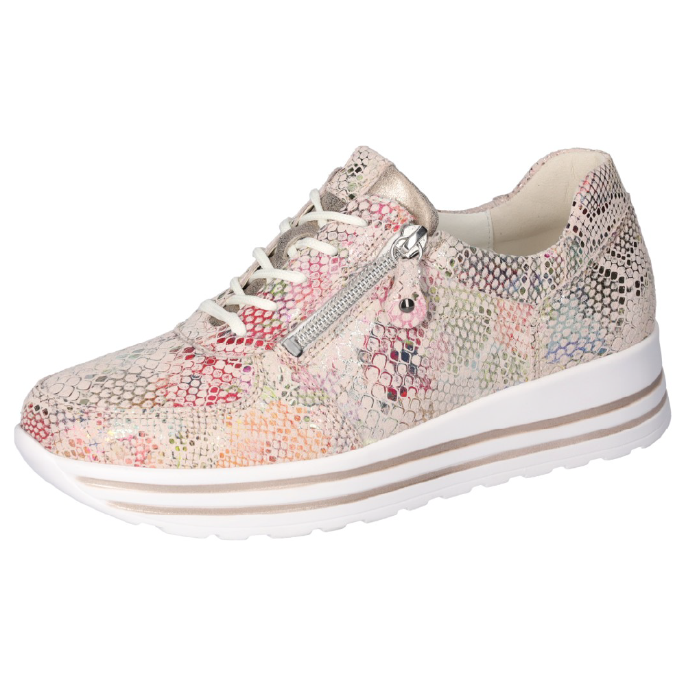 Waldlaufer 758008 H- Lana Rose multi zip lace shoe Sizes - 4 and 5.5 Only. Price - £99 NOW £79
