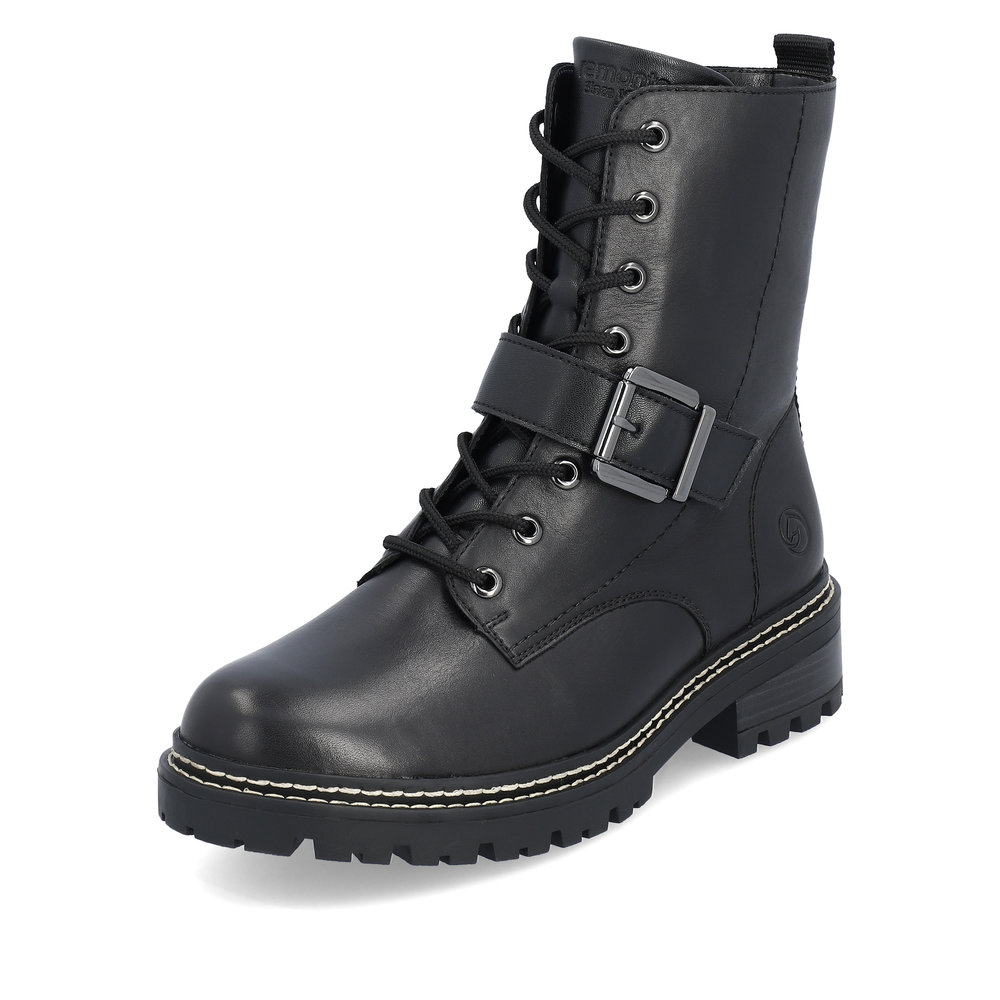 Remonte D0B78-01 Black zip lace buckle boot Sizes - 37 to 41. Price - £102