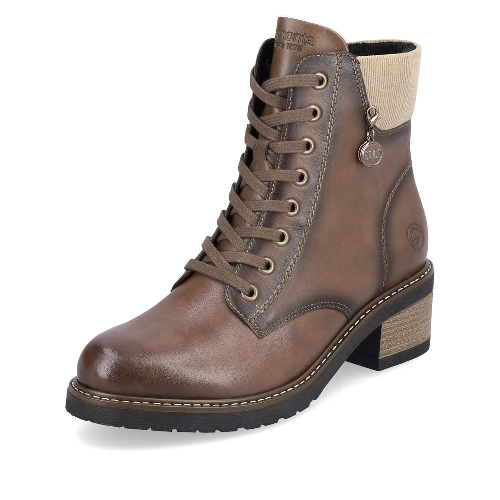 Remonte D1A70-22 Brown zip lace boot Sizes - 37 to 41. Price - £99