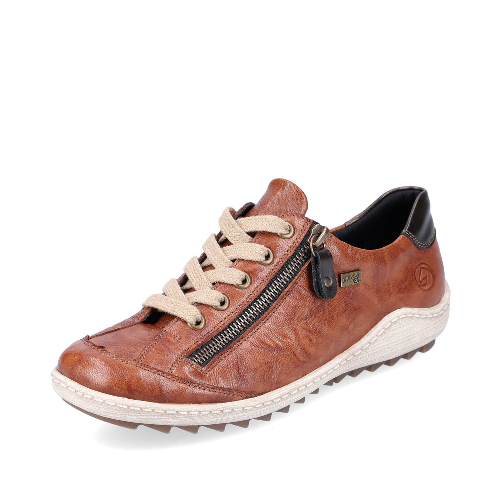 Remonte R1402-22 Tan Tex zip lace shoe Sizes - 37 to 41. Price - £75