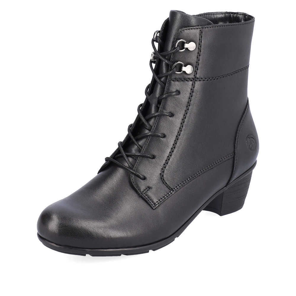 Remonte R7583-01 Black zip lace heel boot Sizes - 37 to 41. Price - £87